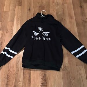 Billie Eilish eyes and spider black hoodie!!